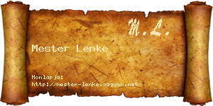 Mester Lenke névjegykártya